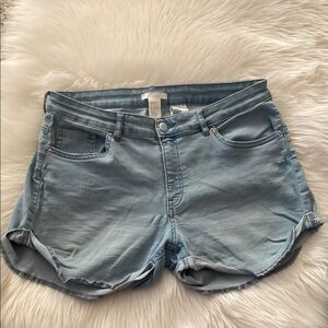 H&M Blue Jean Shorts with Distressed Hem